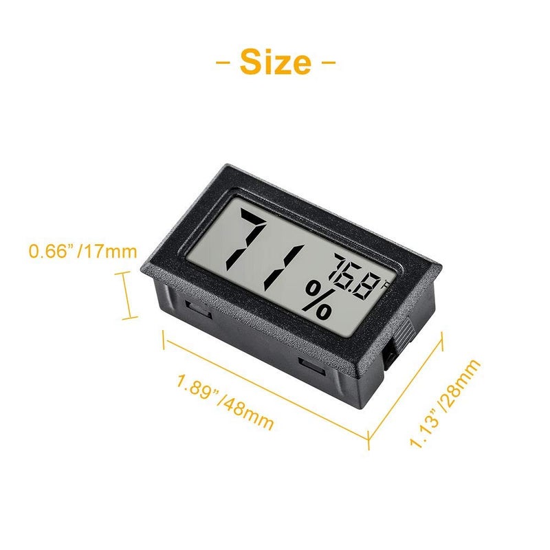 Pgzsy 12 Pack Pgzsy Mini Small Digital Electronic Temperature Humidity Meters Gauge Indoor Thermometer Hygrometer LCD Display Fahrenheit (â„‰) for Humidors, Greenhouse, Garden - Image 2